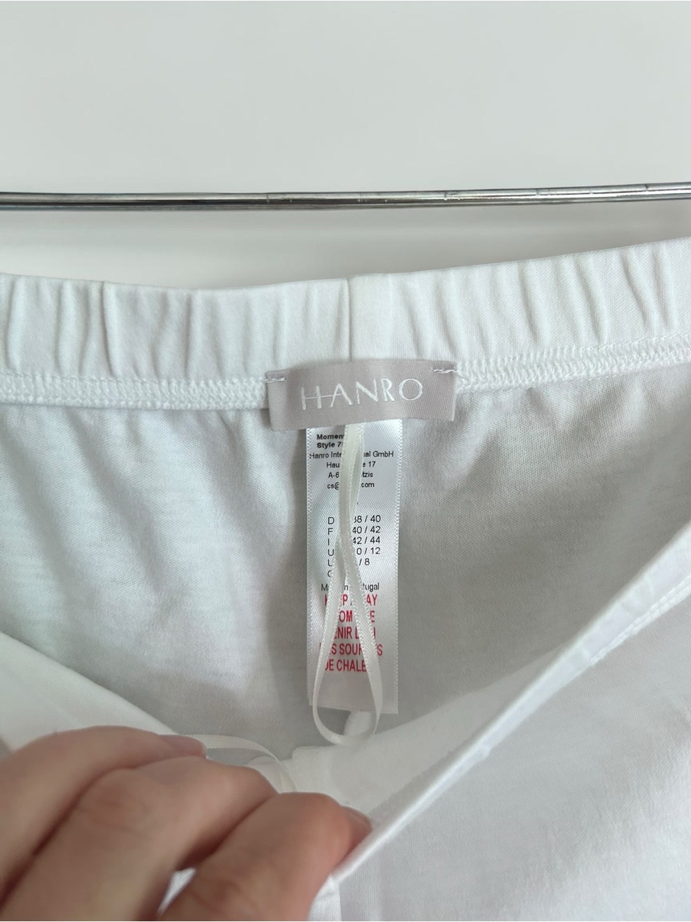 Hanro Moments White Mercerized Cotton Pajama Pants Sz Small Elastic Waist - Picture 4 of 8